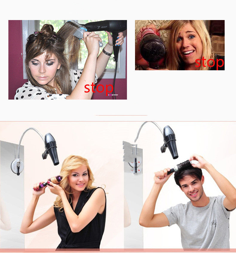 Support ventouse sèche-cheveux - fixation sans perçage sur carrelage